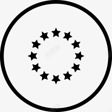 圆形轮廓欧洲建筑物国家图标图标