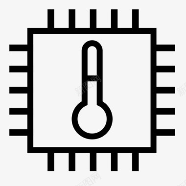 Intel芯片微芯片温度技术图标图标