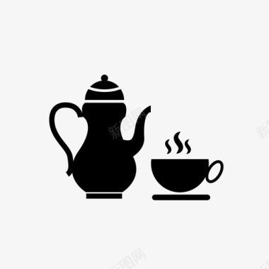 茶茶茶杯碟热茶图标图标