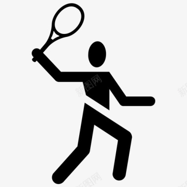 体育中心网球网球拍网球运动员图标图标