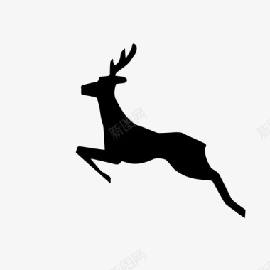 鹿自然跳跃图标图标