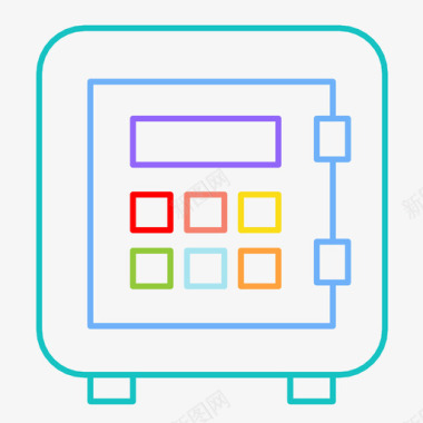 纽扣矢量保险箱钱储物柜图标图标