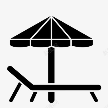 海边度假短裤躺椅水度假图标图标