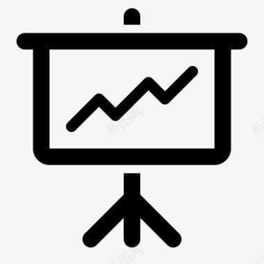 财务在家办公投影屏幕线线图图标图标