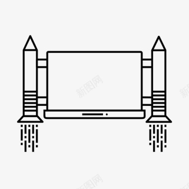 笔记本电脑发布规格火箭图标图标