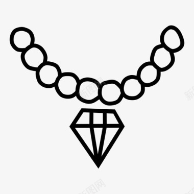 钻石项链富贵时尚图标图标