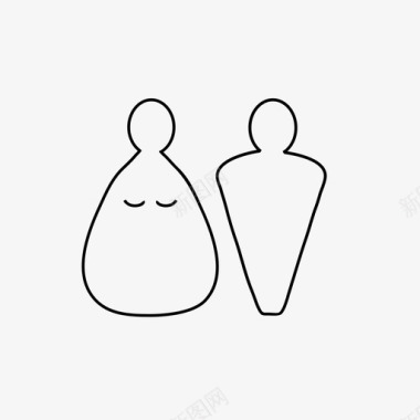 男人和女人原始厕所图标图标