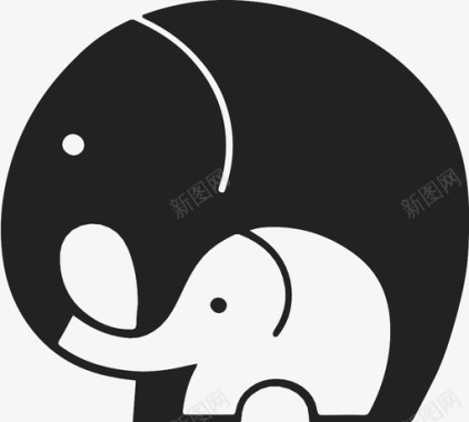 大象动物孩子图标图标
