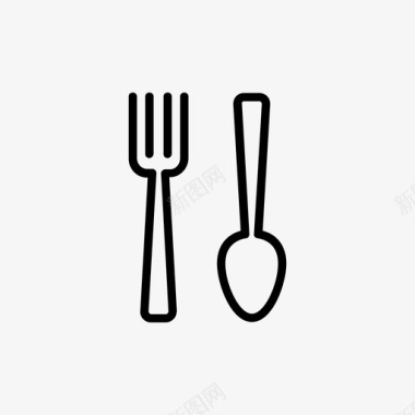 采购产品匙和叉匙和叉餐桌图标图标