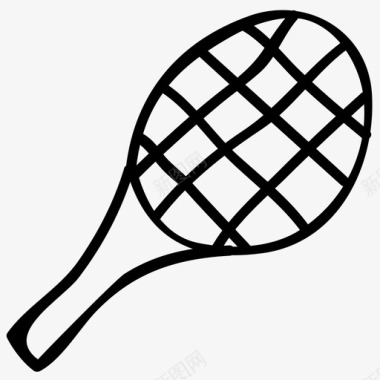 美女图像素描球拍网球运动图标图标