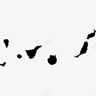 加那利群岛水旅行图标图标