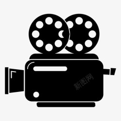 好莱坞icon老式照相机旧的录音机图标高清图片
