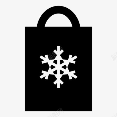 狗年快乐圣诞购物袋冬季雪花图标图标