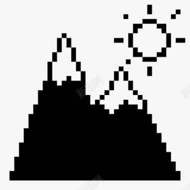 山太阳雪盖图标图标