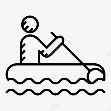 船漂流水上运动图标图标