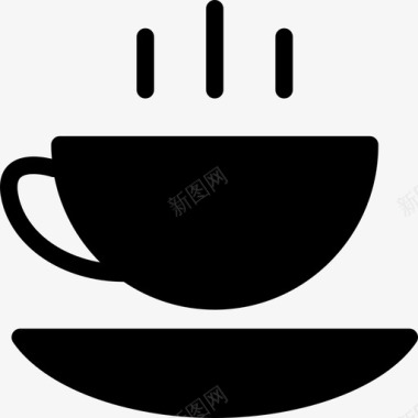 茶杯早茶热茶图标图标