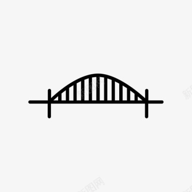 韩国复古桥梁拱门建筑图标图标