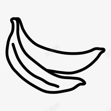 香蕉素描健康图标图标