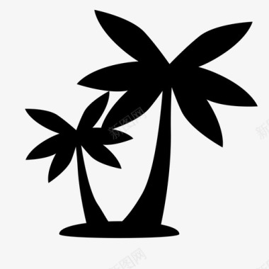 棕榈树岛树干植物图标图标