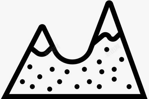山雪山斜坡图标图标