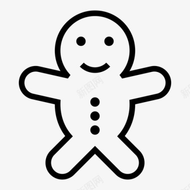 雪松木姜饼人雪假日图标图标