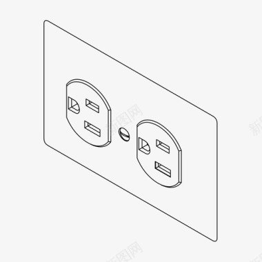 矢量图墙壁电源插座墙壁插座图标图标