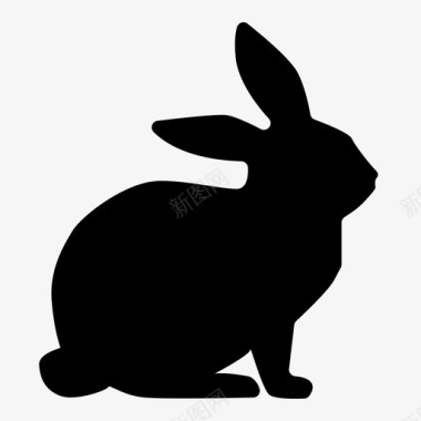 兔子耳朵又快又长尾巴蓬松图标图标