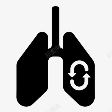 呼吸肺医学胸部图标图标