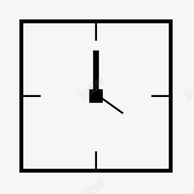 正方形时钟时间秒表图标图标
