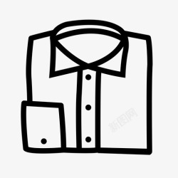 商务窄领采购产品衬衫折叠衣服t恤图标高清图片