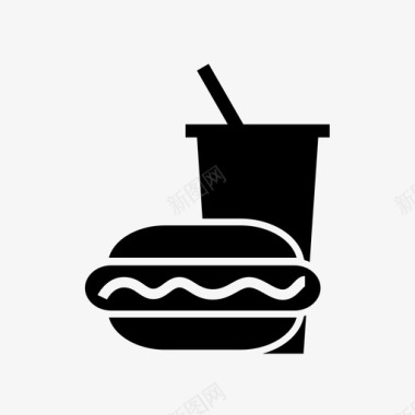 汉堡和可乐可乐快餐图标图标