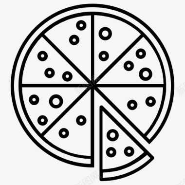 矢量图披萨食物垃圾食品图标图标