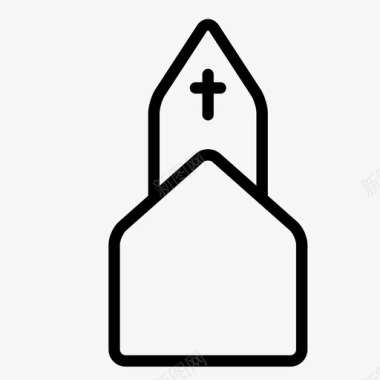 十字架教堂建筑十字架图标图标