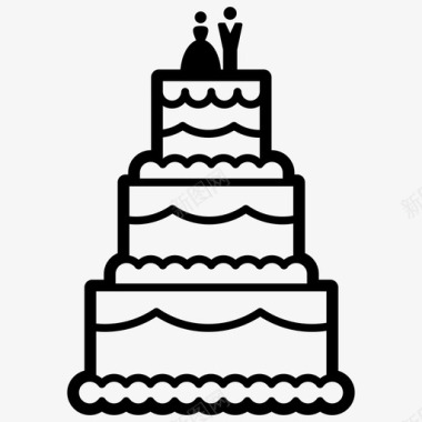蛋糕婚礼三层蛋糕图标图标