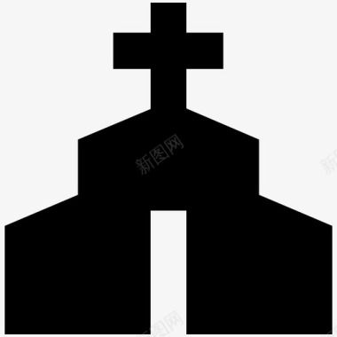 十字架寺庙宗教礼拜堂图标图标