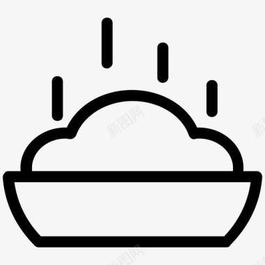 米饭碗里的食物蒸汽图标图标