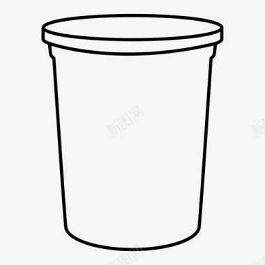 塑料桶封闭式容器图标图标