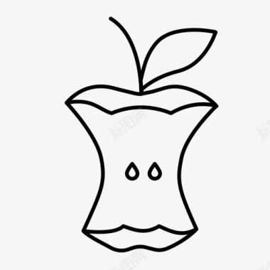 苹果苹果苹果树桩食物残渣图标图标