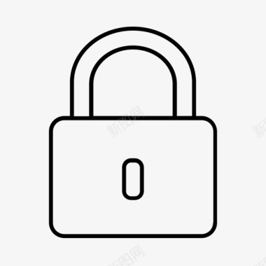 带锁储物柜锁安全保护图标图标