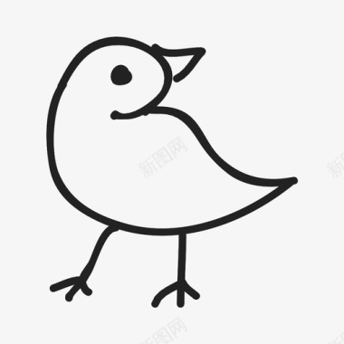 素描动物鸟动物涂鸦图标图标