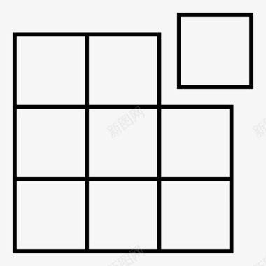 方形写字板分组轮廓部分图标图标