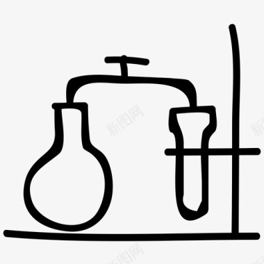 化学实验室科学手绘涂鸦图标图标