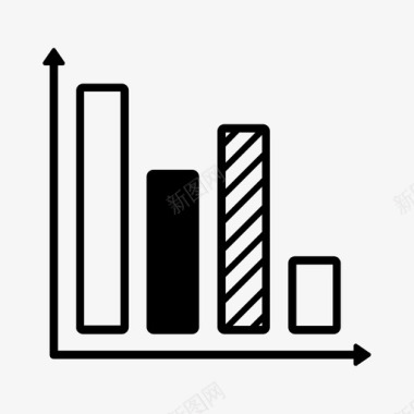 条形素材条形图可视化趋势分析图标图标
