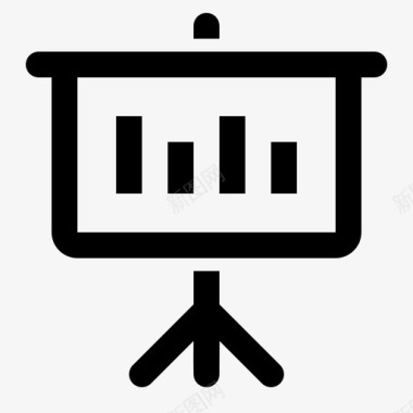 统计报告图投影屏幕信息图表工作图标图标