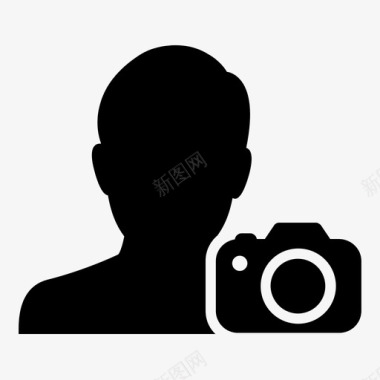 摄影师剪影肖像图标图标