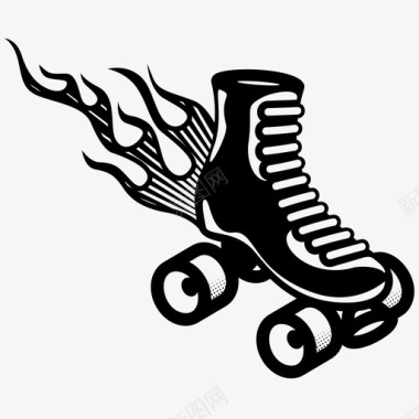 冰溜冰鞋运动溜冰图标图标