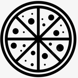 意大利馅饼披萨切片圆形图标高清图片