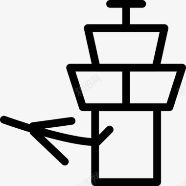 空中交通管制塔交通方式飞机图标图标