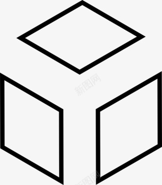 立方体立方体开放式等距图标图标