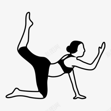 瑜伽健身女孩图标图标